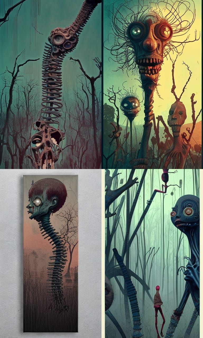 Creepy Long-Necked Heads Emerge from Ground