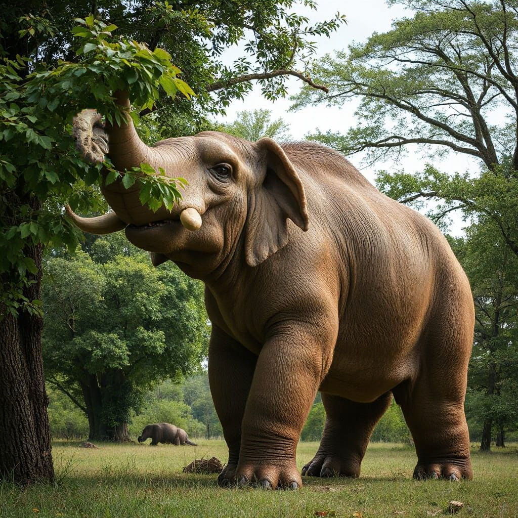 Megatherium in Prehistoric Savannah: Hyperrealistic Wildlife...