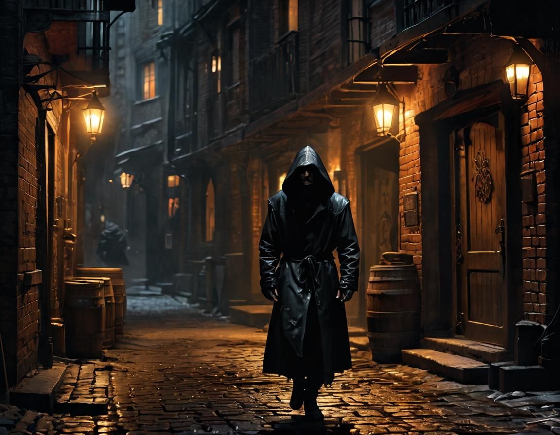 Gothic Film Noir: Figure Enters Tavern