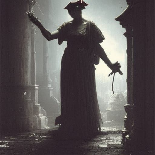 Nurse Hunts Giant Rats with Poison: Horror Art