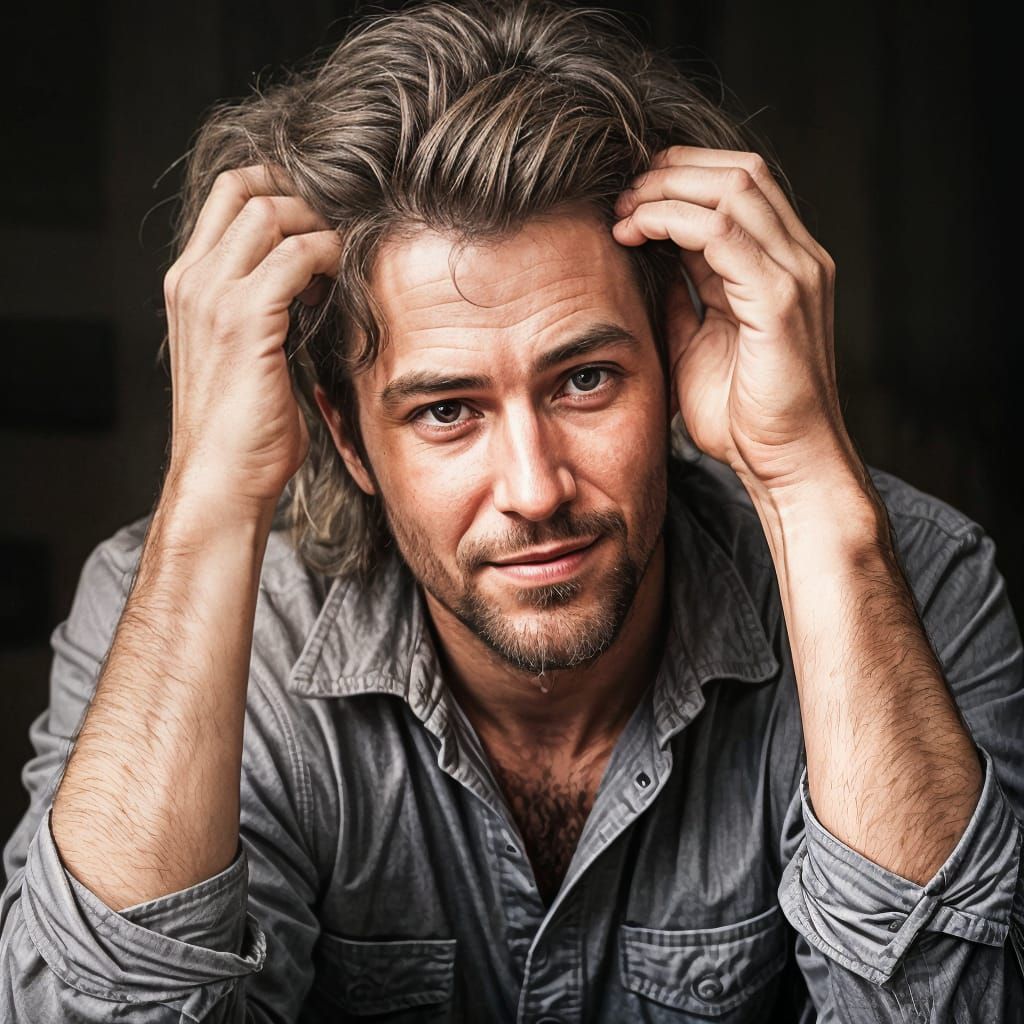 Realistic Portrait of a Strong, Honest, and Emotionally Conn...