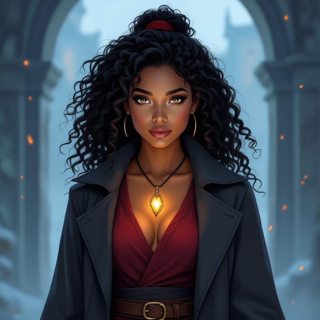 Intense Brown Eyes Flickering with Golden Fire