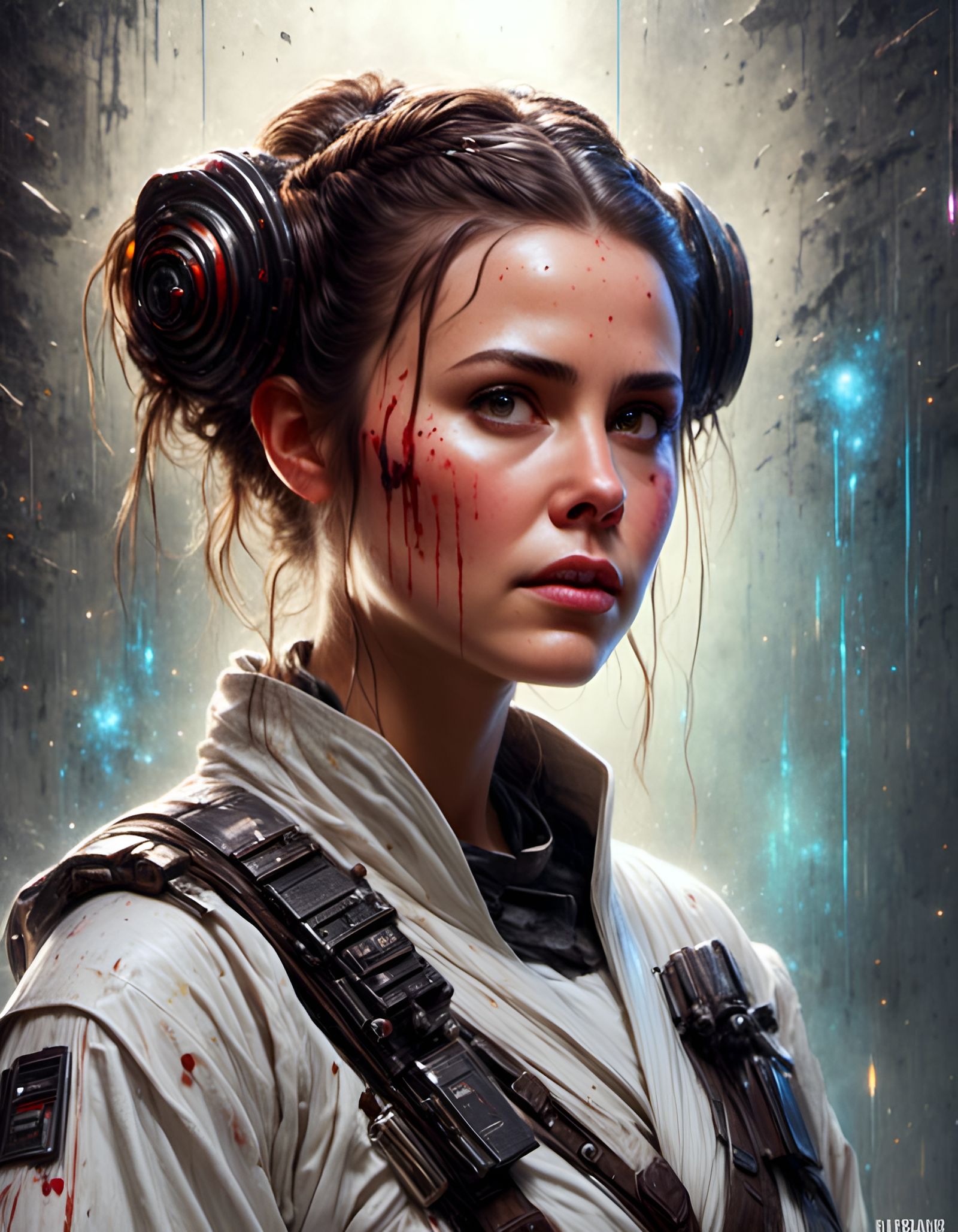 Princess Leia Portrait in Graffiti Art Style