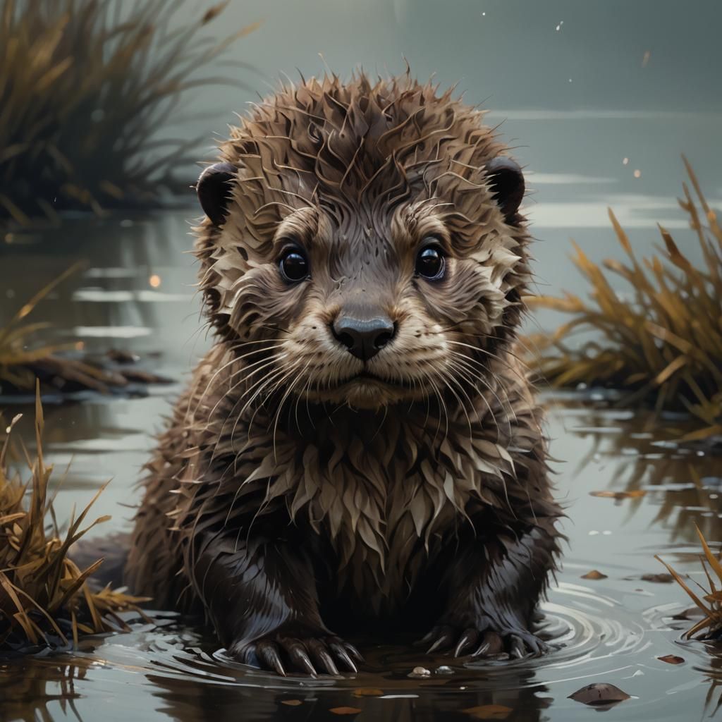 Adorable Otter-Like Creature in Detailed Concept Art