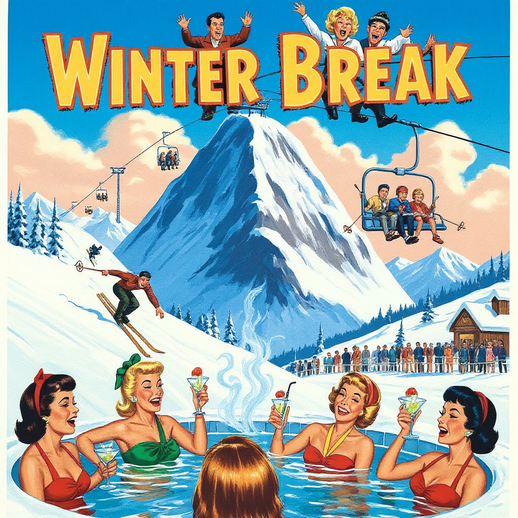 1950s Winter Comedy Poster Art