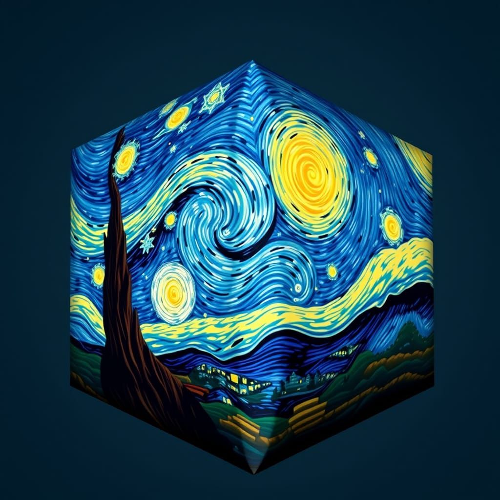 Cubist Starry Night in 3D