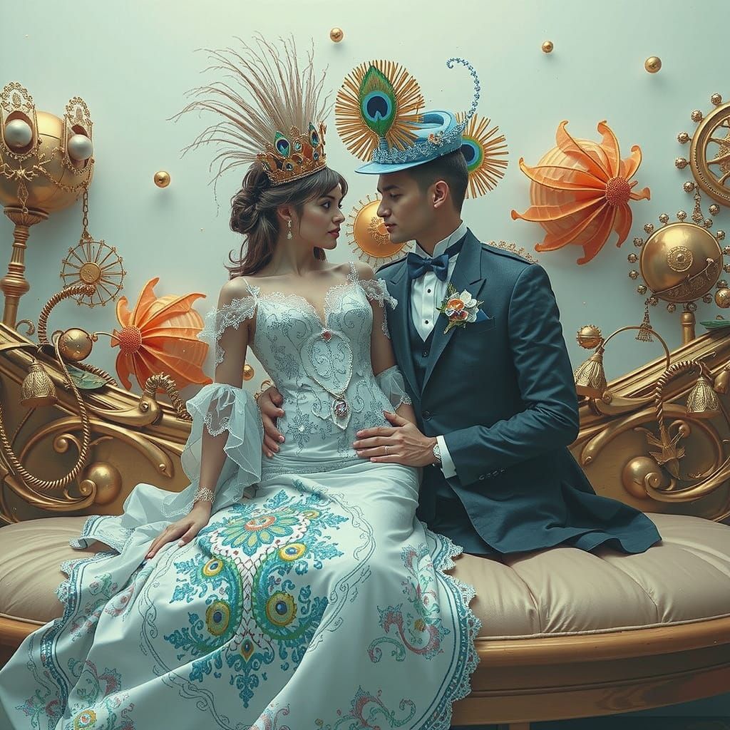 Psychedelic Peacock in Photorealistic Hyperrealism