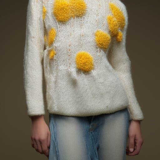 Dandelion Sweater Portrait in Hyperdetailed Style
