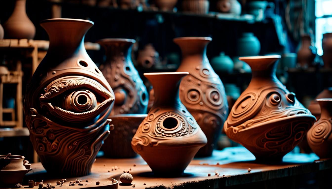 Unique clay vase