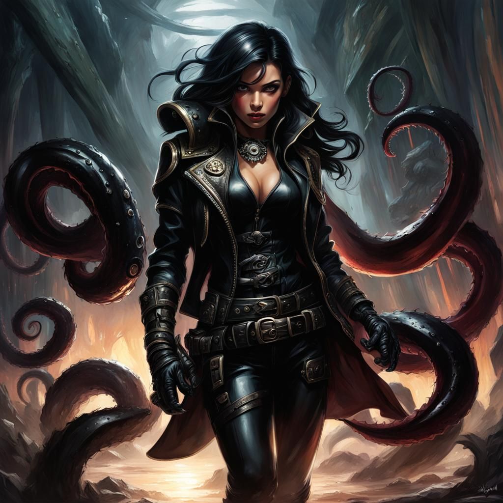 Latina Gnome Warlock with Squid Tentacles