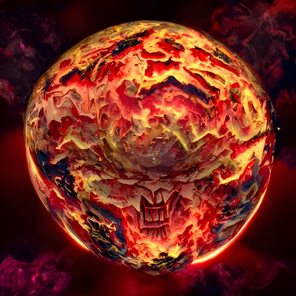 Glowing Planet Apokolips in 8K Resolution
