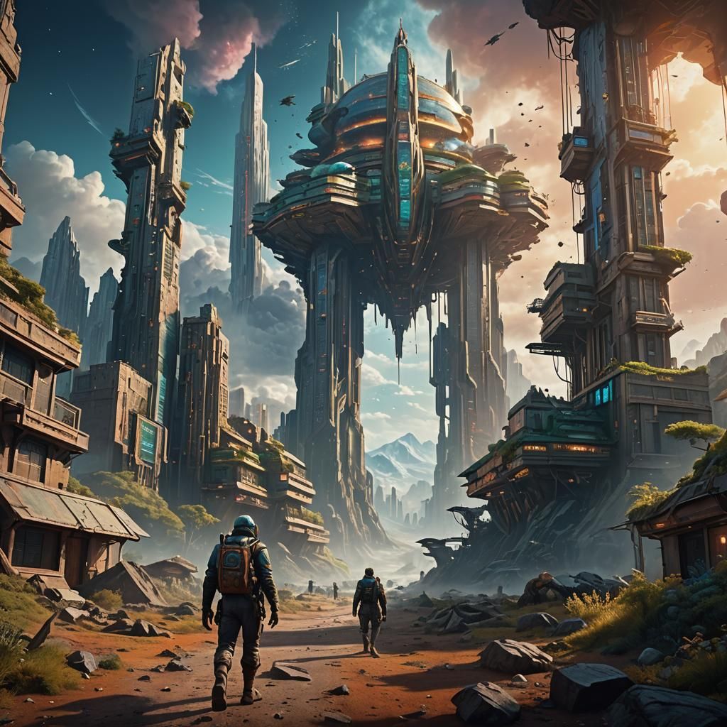 Man Leaves Uninhabitable Earth: Detailed Matte Painting