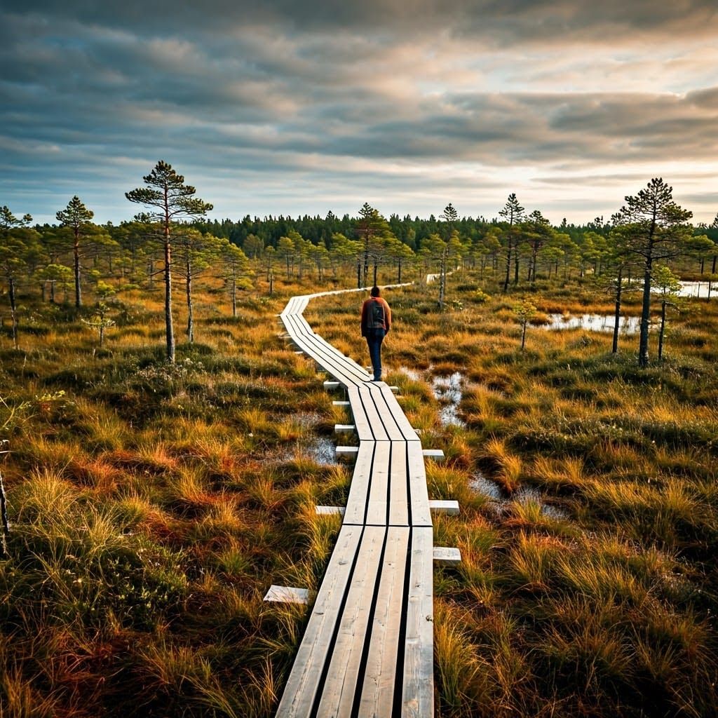 Tranquil Bog Landscape in Lahemaa National Park, Estonia