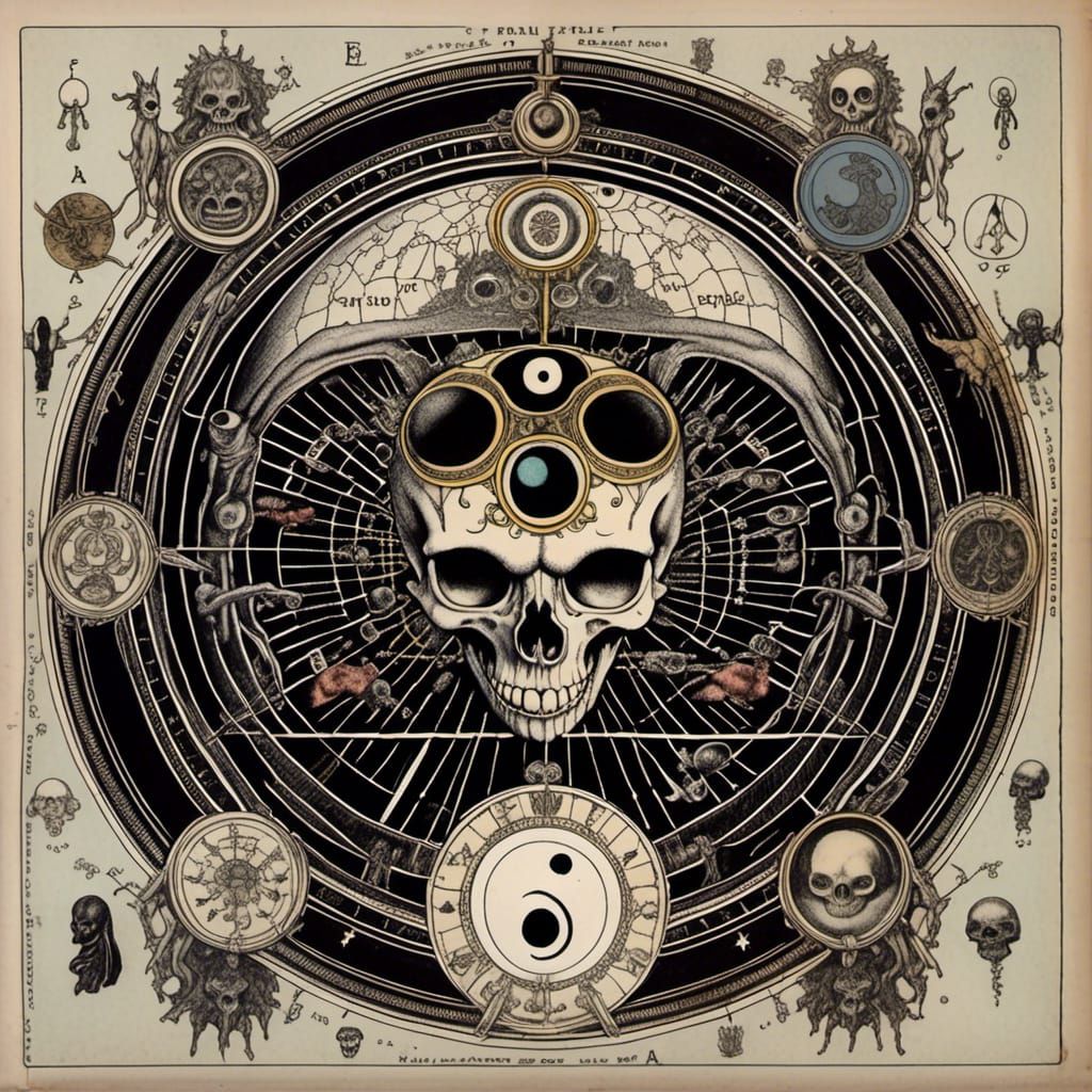 Macabre Yin Yang Album Cover in Horror Style