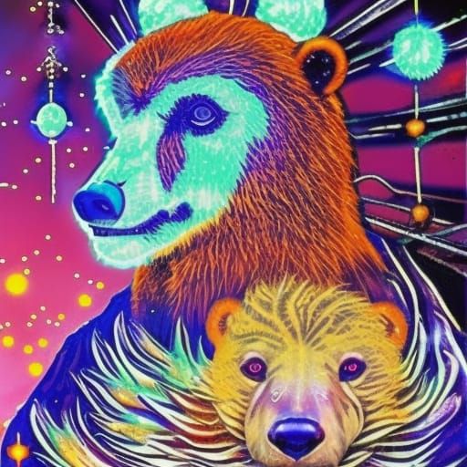 Magical Spirit Bear in Mushroom Universe
