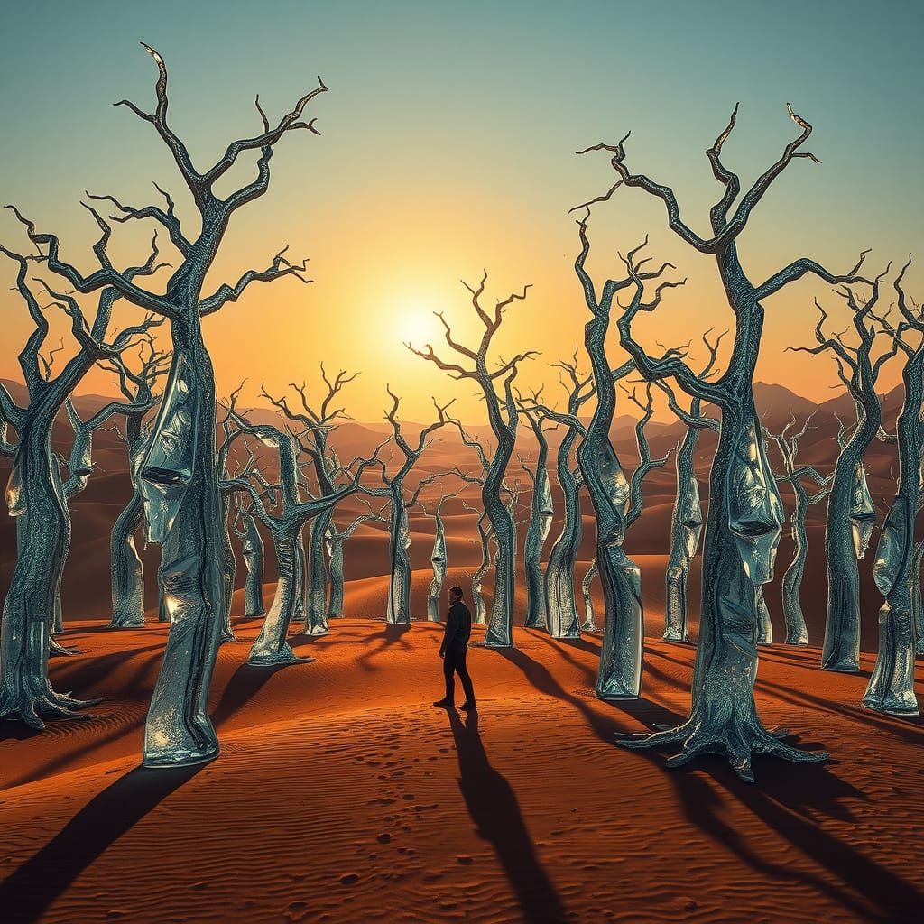 Surreal Glass Forests Rise from Arid Desert Valley