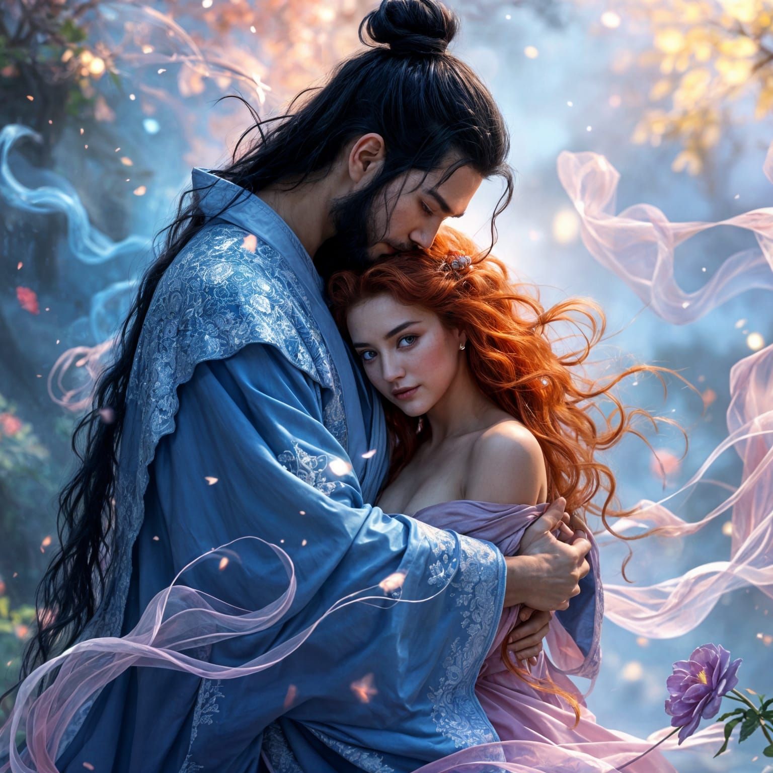 Samurai and Celtic Woman Reunited: Fantasy Art