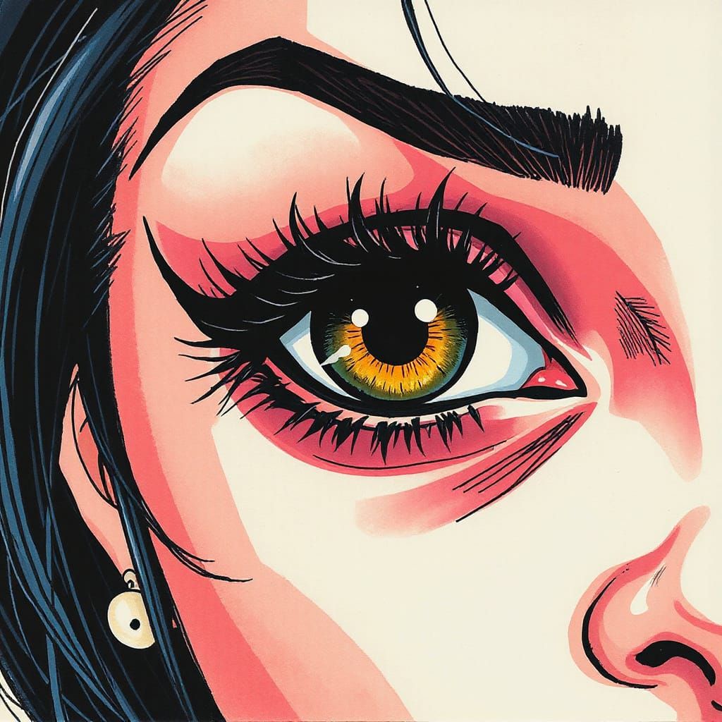 Seductive Eye with Mischievous Glimmer in Gothic Art Style