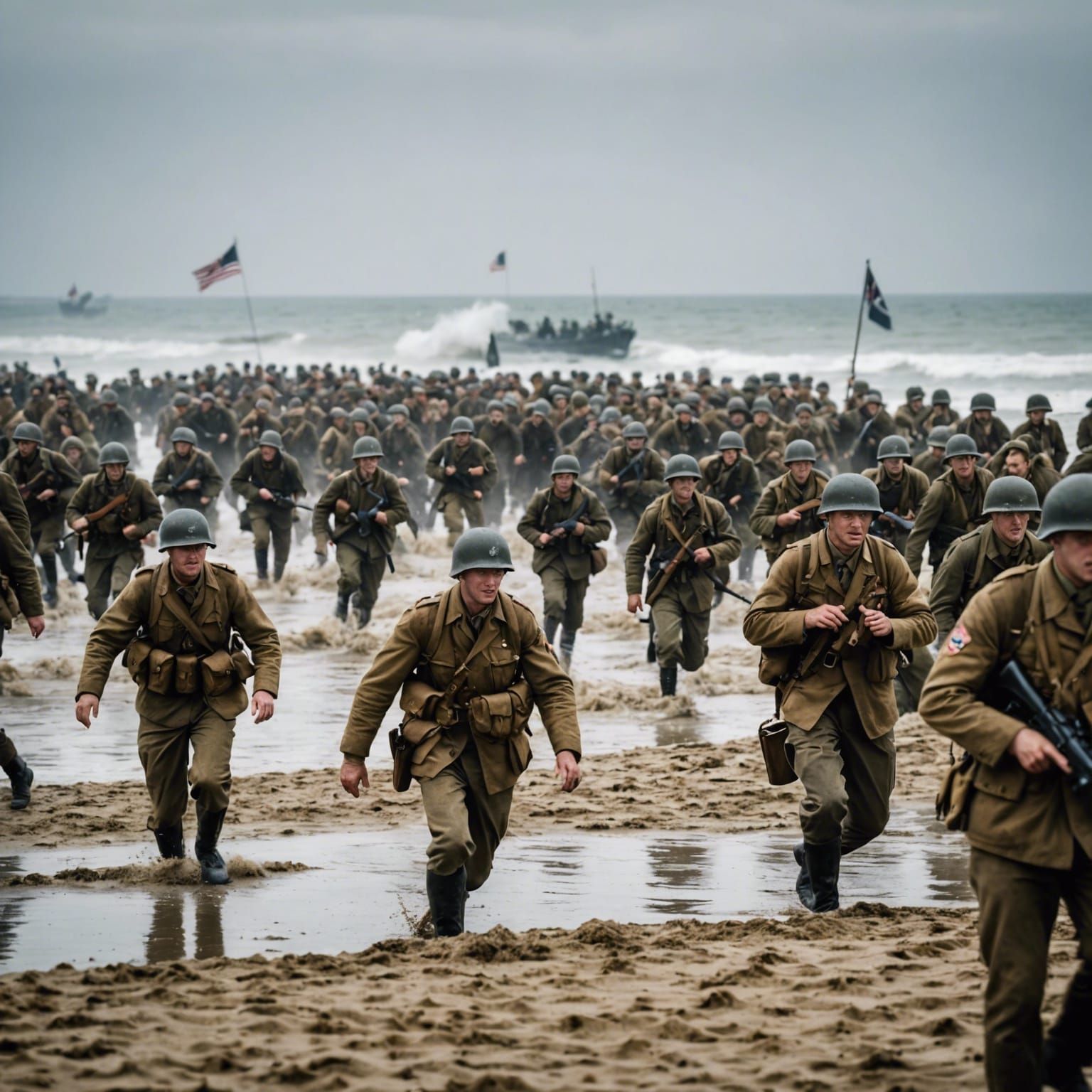 Allies Storming the Beach on D-Day: Photo
