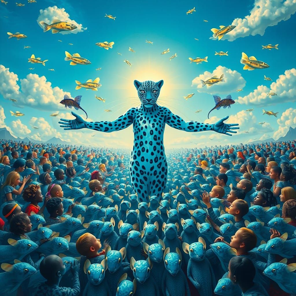 Dreamlike Leopard Woman in Surrealist Style