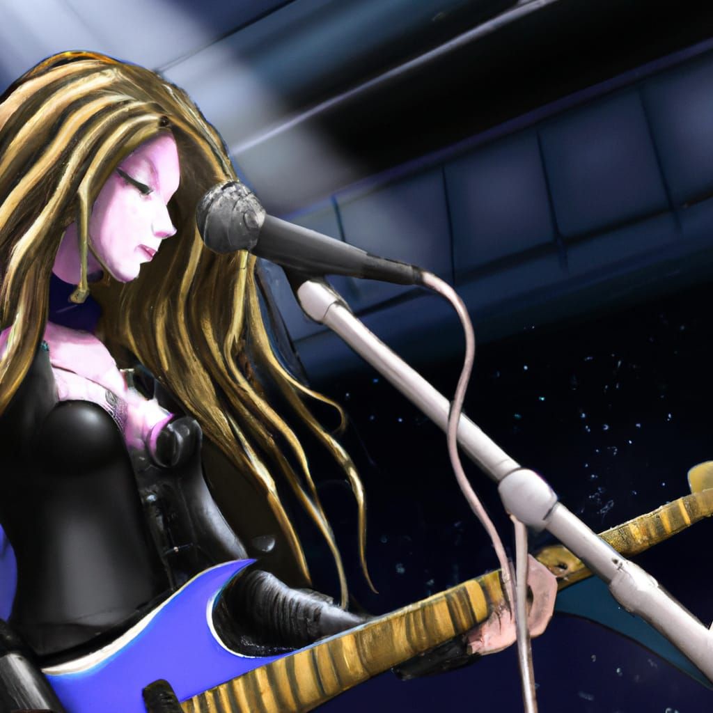 Anime Goddess Rocks Out in Neon Nightclub