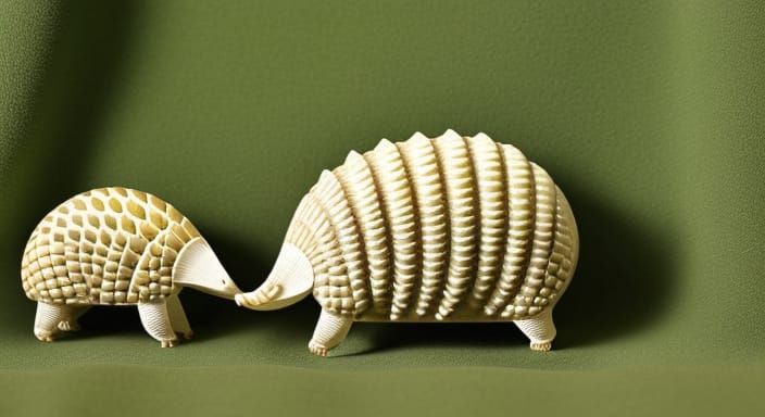 Dorset Culture Carving: Armadillo on Emerald Velvet