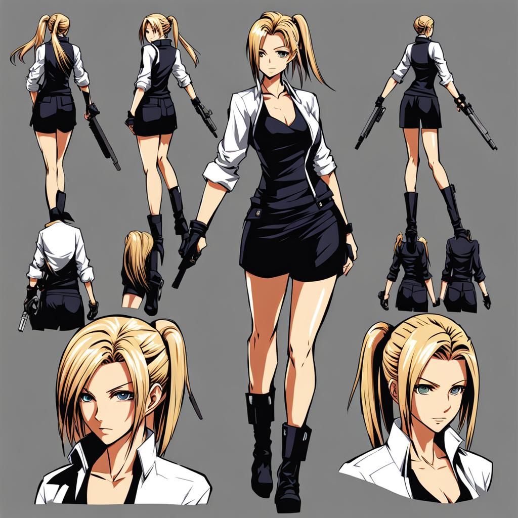 Aya Brea in Japanese Game Art Style