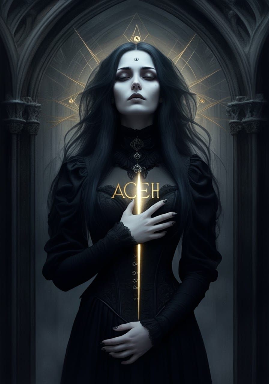 Gothic Woman in Ethereal Light