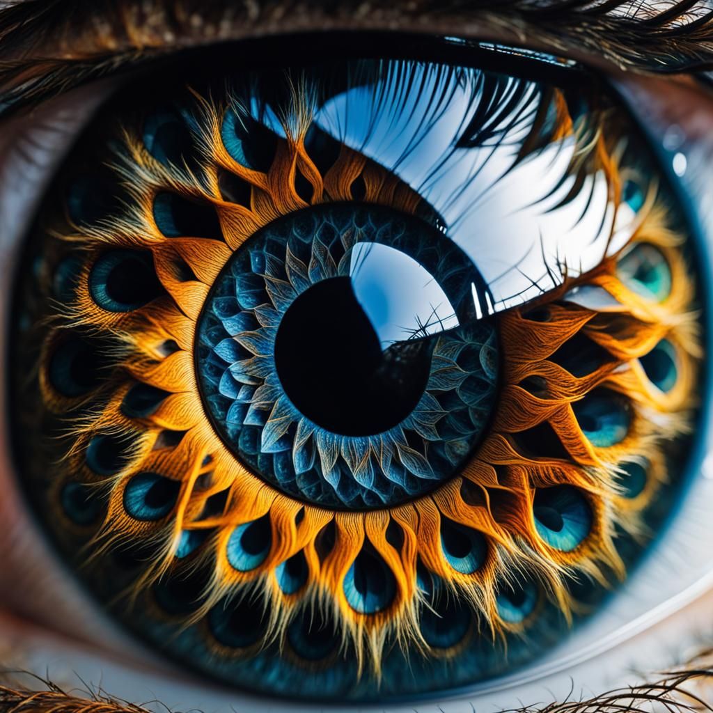 Detailed Eye Reflecting a Perfect World