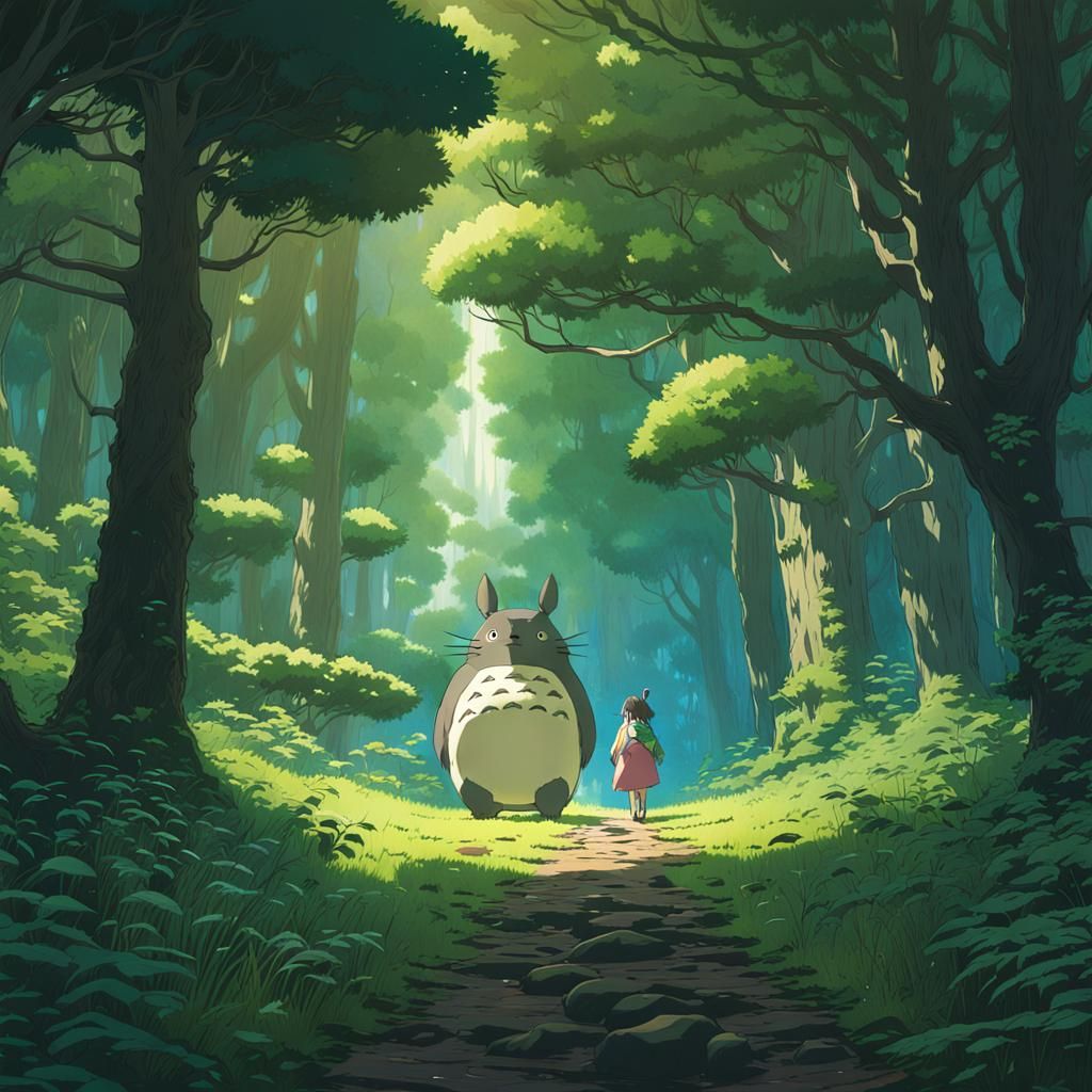 Totoro in Eldritch Forest: Anime Key Visual