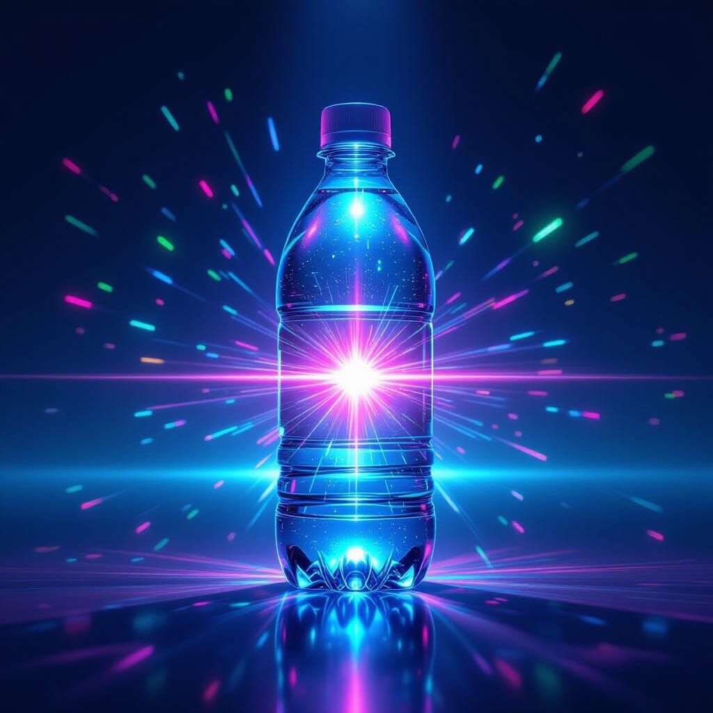 Lazer Lights Inside Water Bottle in Futuristic Style