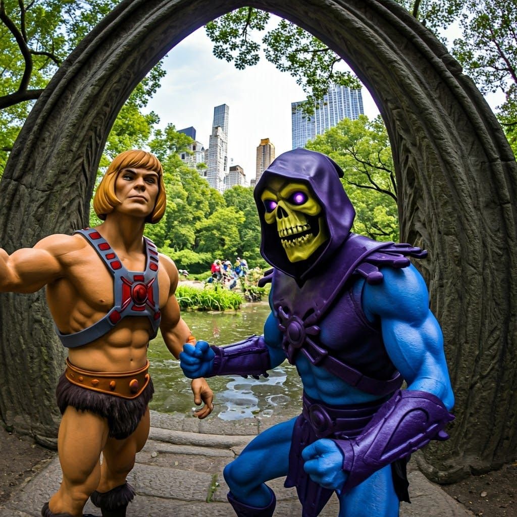 He-Man Takes a Selfie with Skeletor in the Big Apple