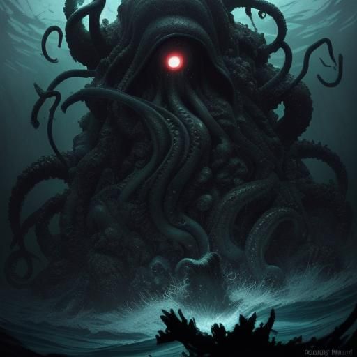 Sinister Cthulhu God of the Deep Sea