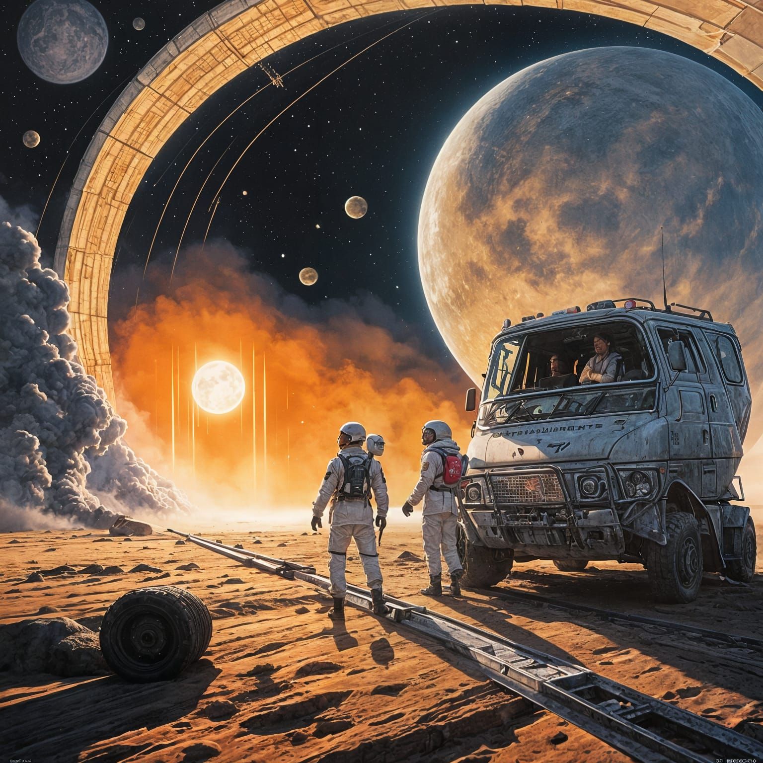 Cosmic Realism: Twin Suns Orbit in a Majestic Eight-Shaped G...