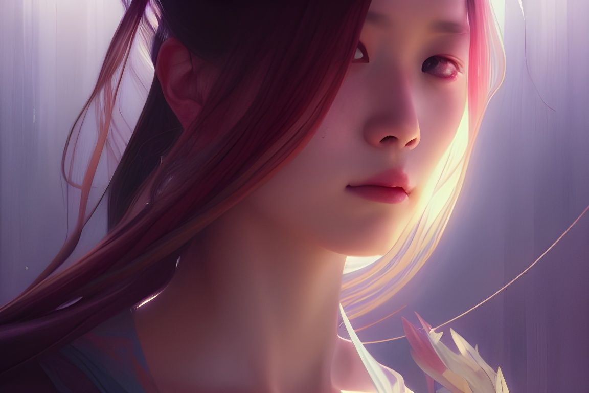 Yuna Portrait in Digital Watercolor Style