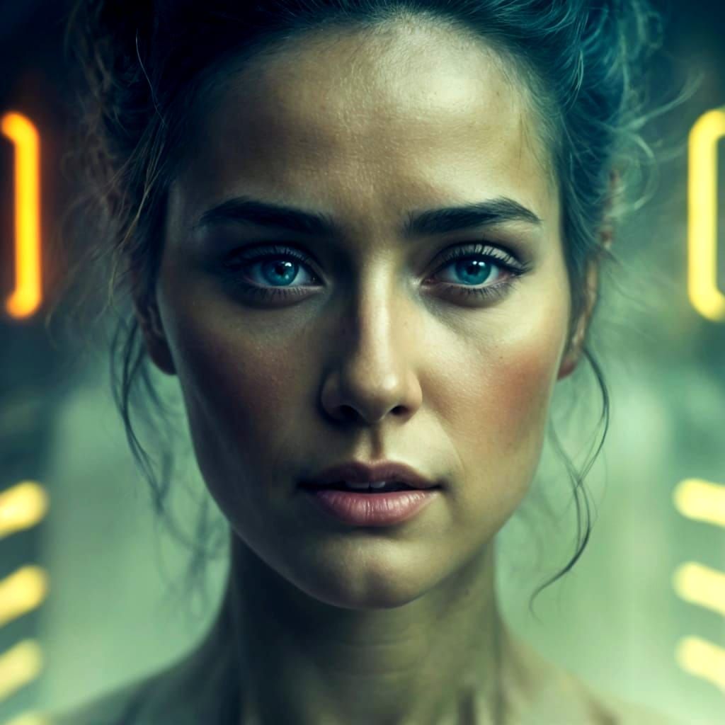 Cyberpunk Portrait with Neon Glow