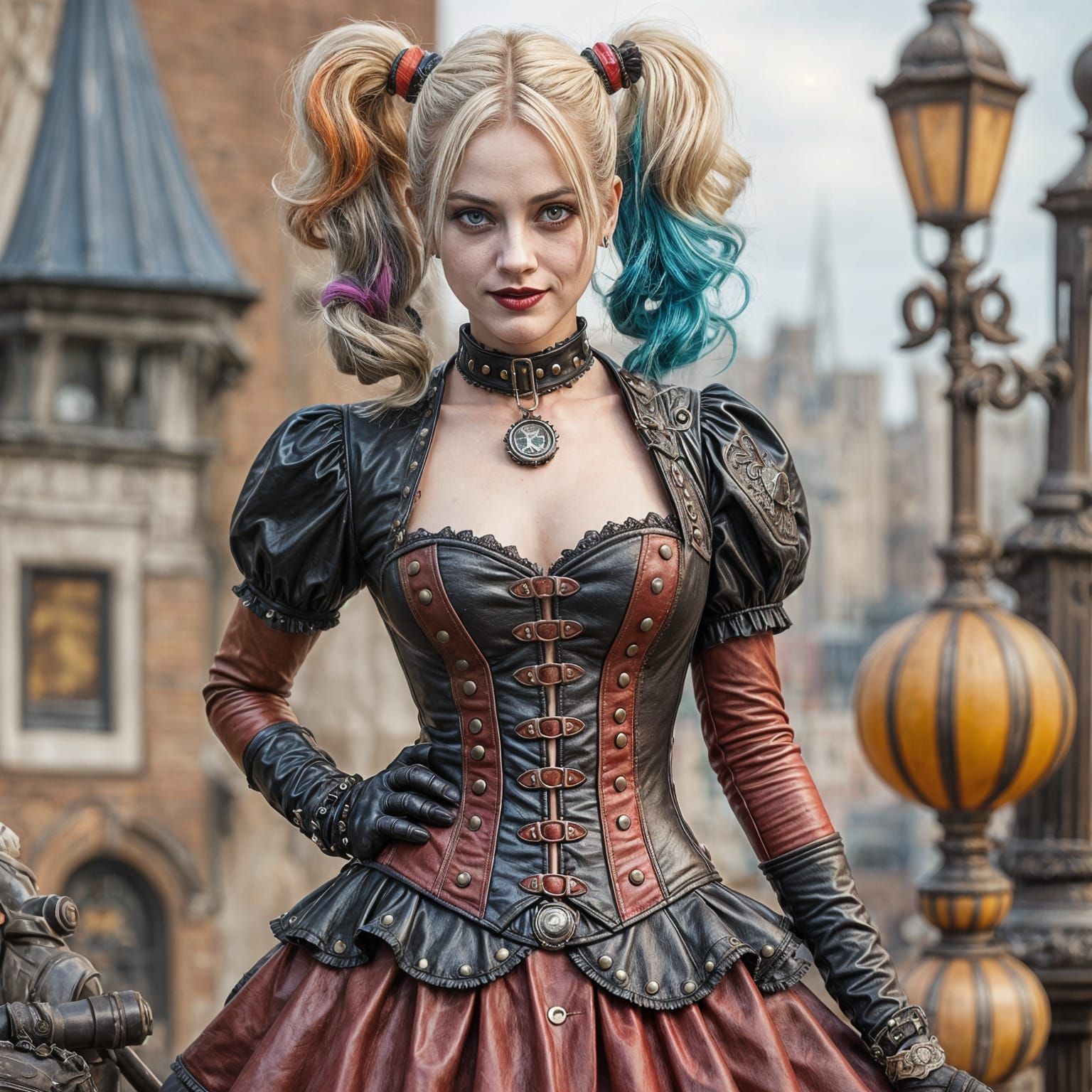 Harley Quinn in Steampunk Victorian Dress