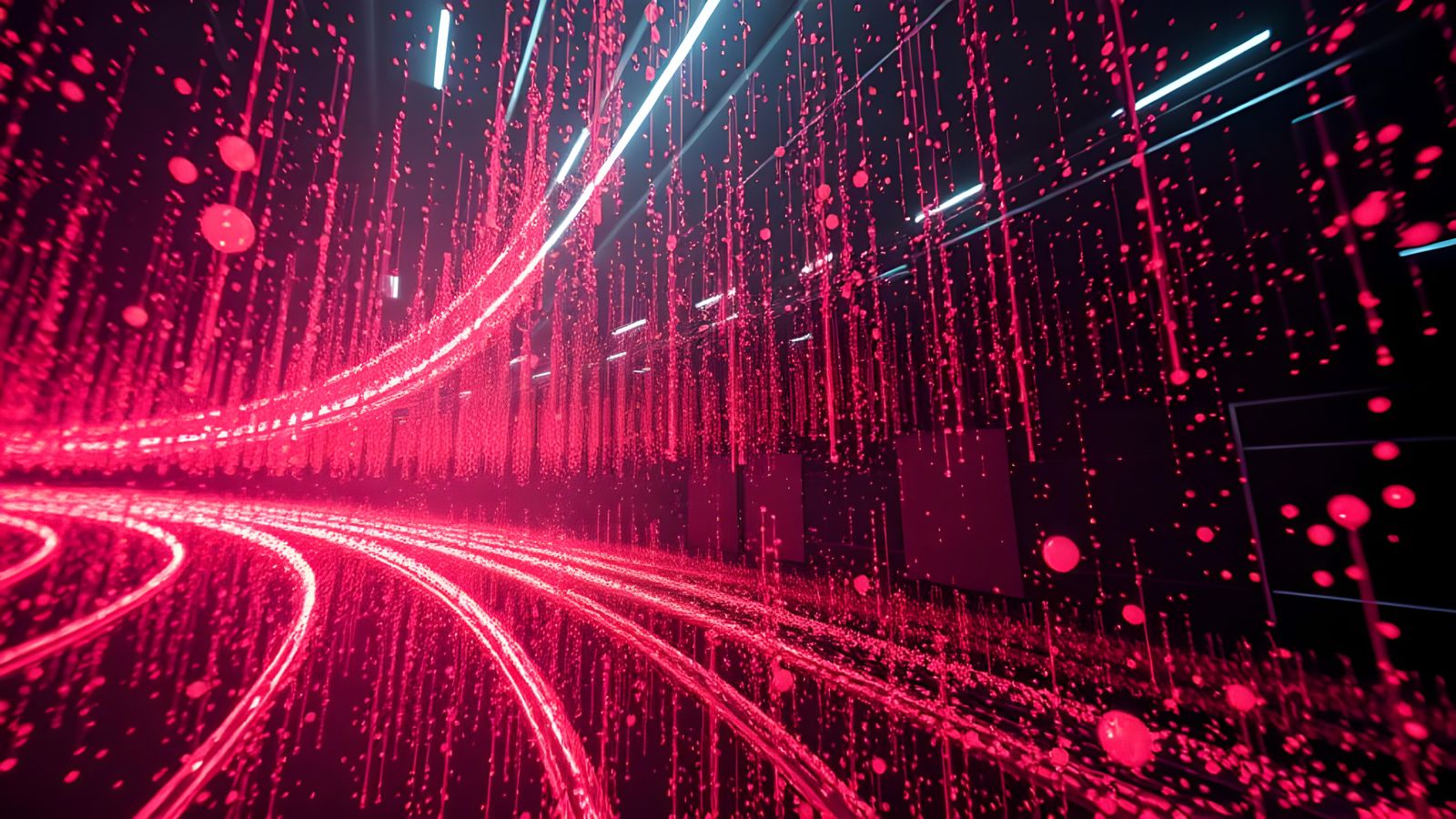 Neon Particles in Liminal Space, Photorealistic Macro Vision