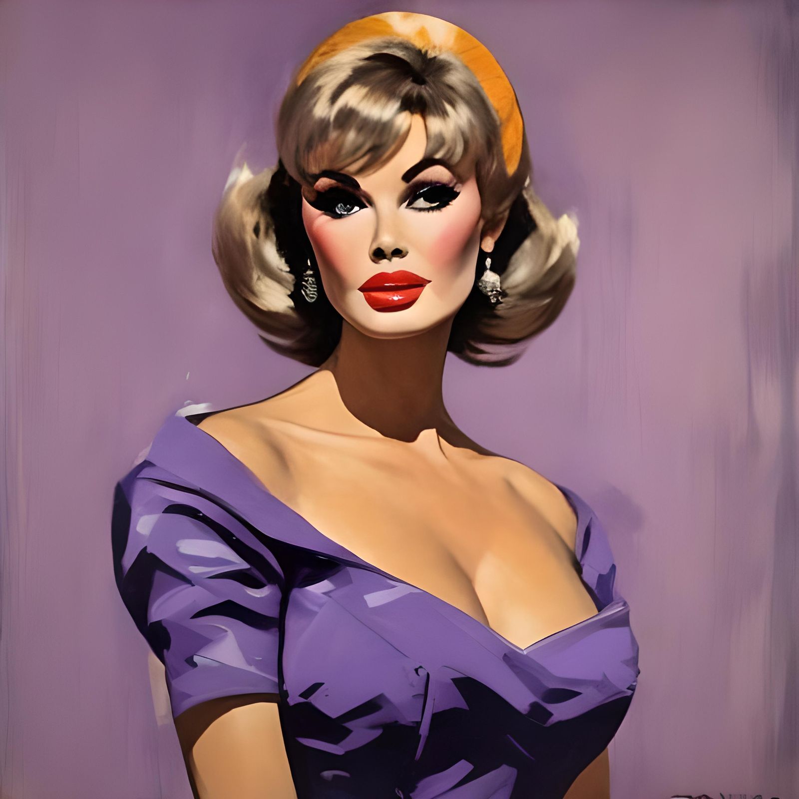 1960s Mod Supermodel Portrait in Swinging London Style