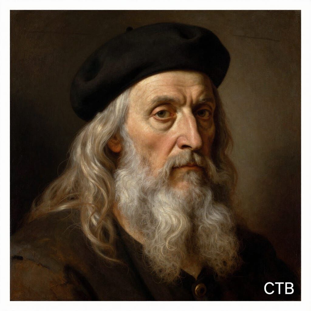 Elderly Man Portrait in Leonardo da Vinci Style