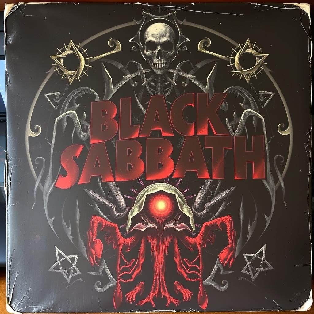 Ominous Album Cover in Horror Rock Style