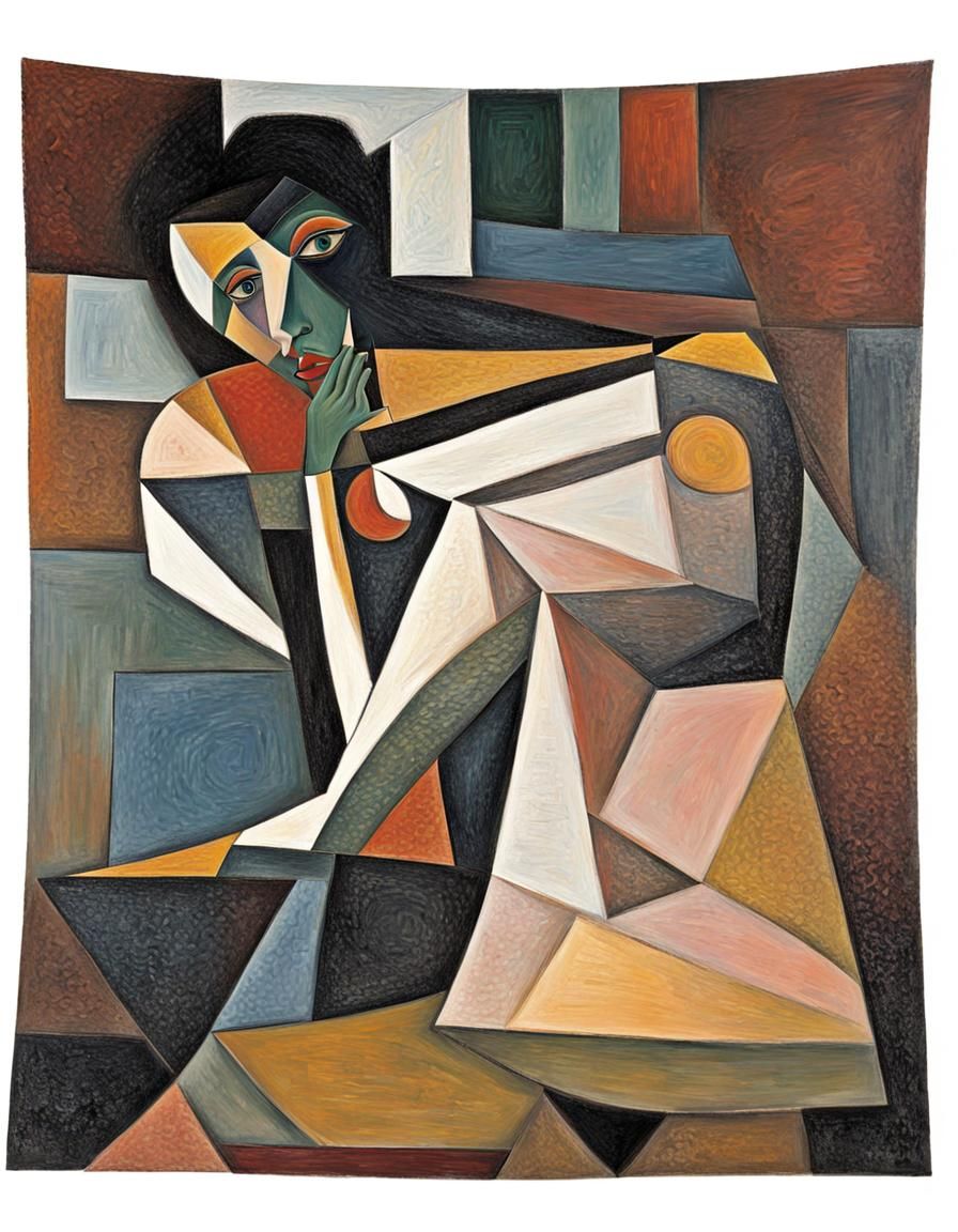 Woman in Cubist Style of Pablo Picasso
