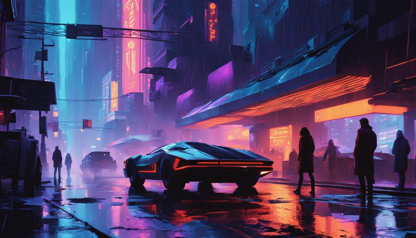 Moody Futuristic Cityscape at Night