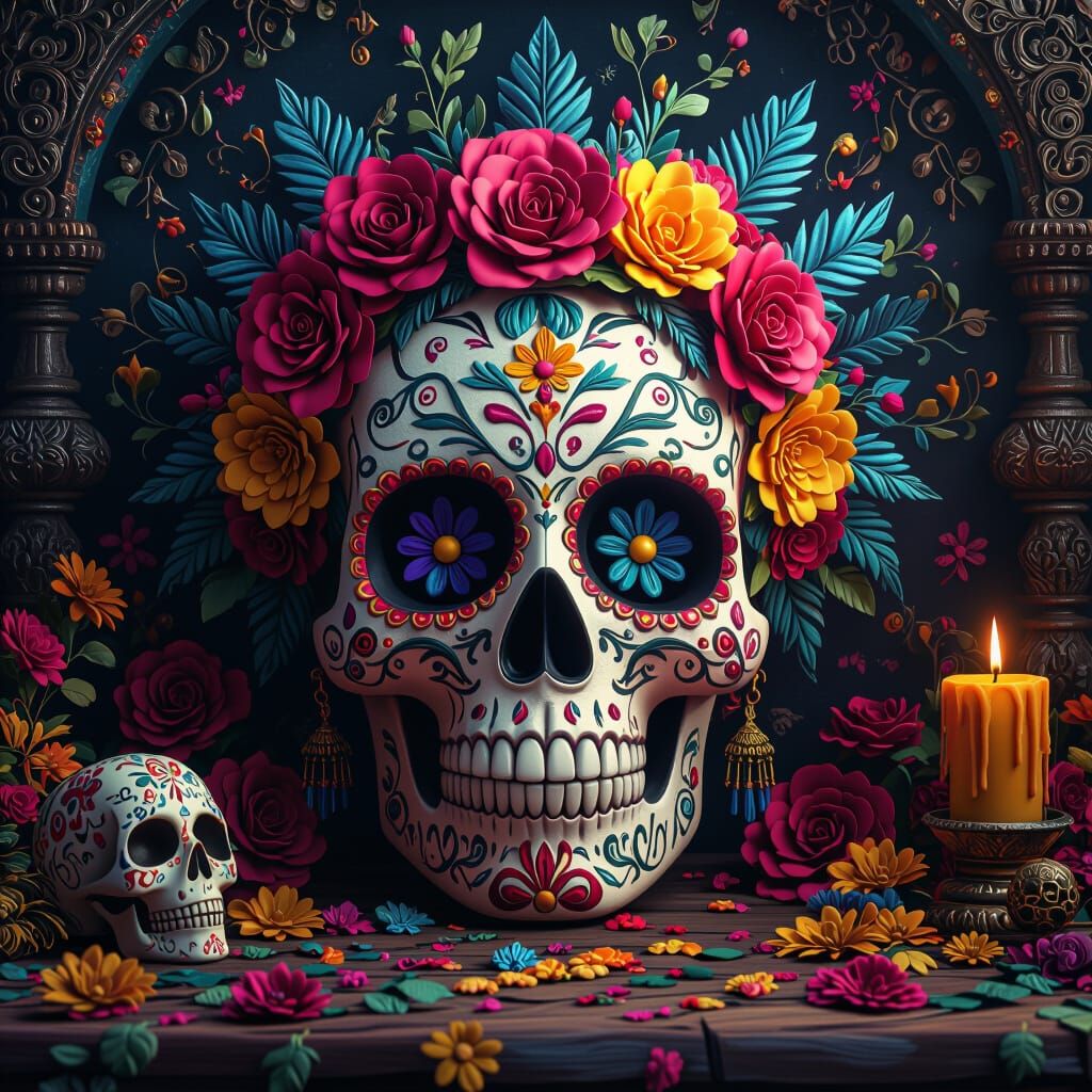 Day of the Dead Sugar Skull Altar