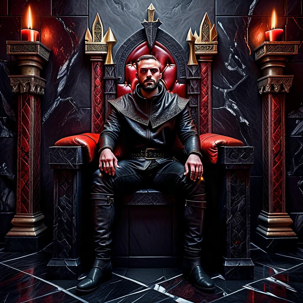 Brigand King on Throne of Skulls: Fantasy Art