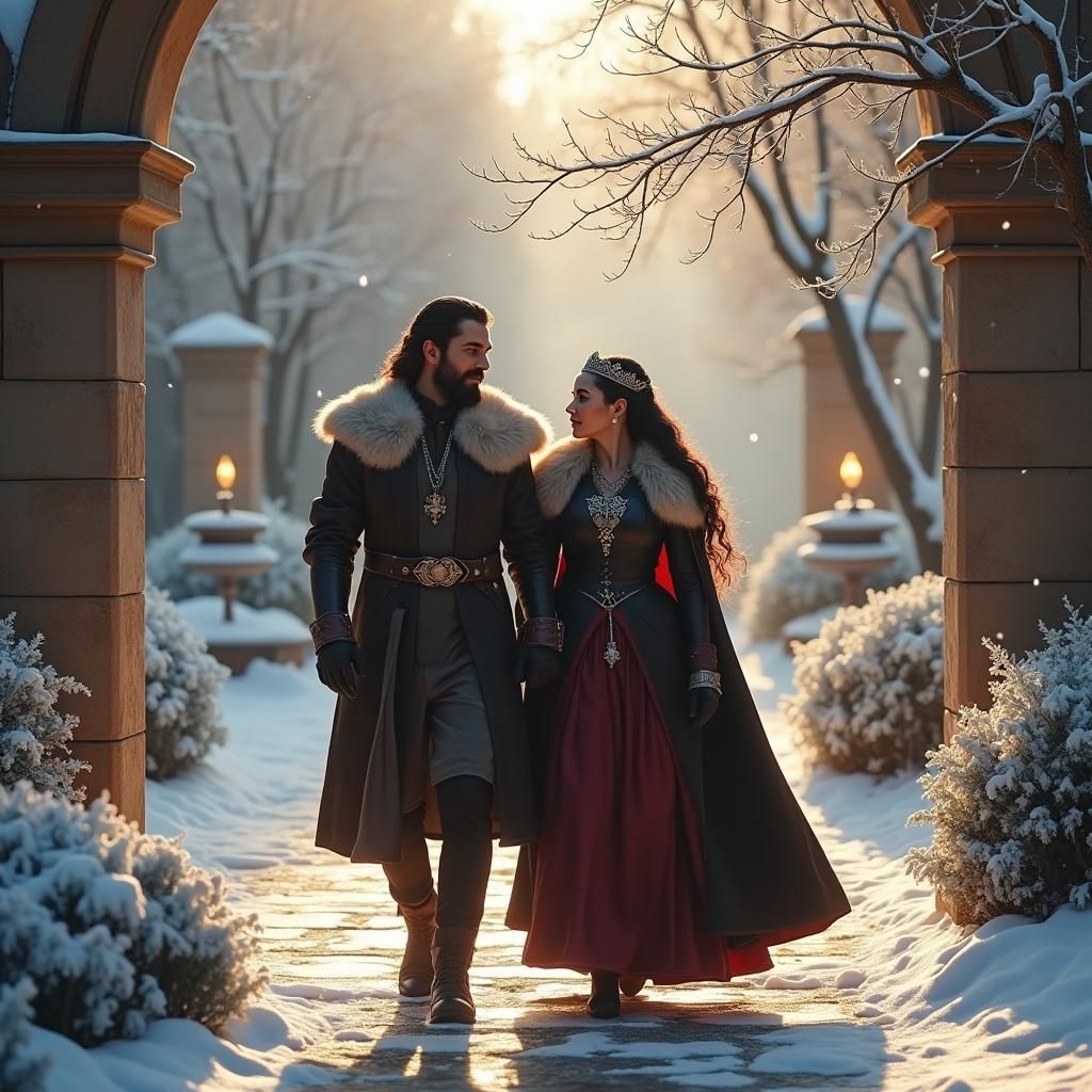 Sansa and Sandor: Enchanted Winter Courtyard Date