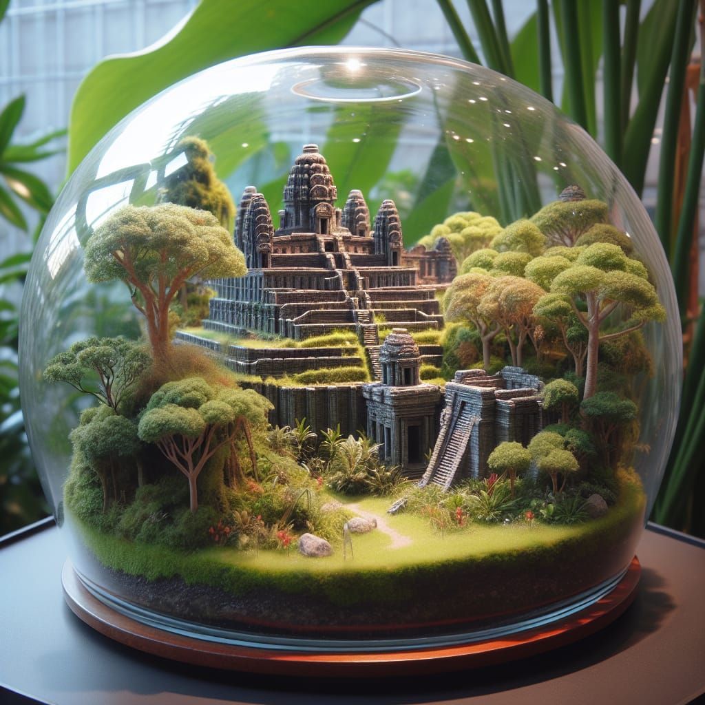 Photorealistic Ancient City in Jungle Terrarium