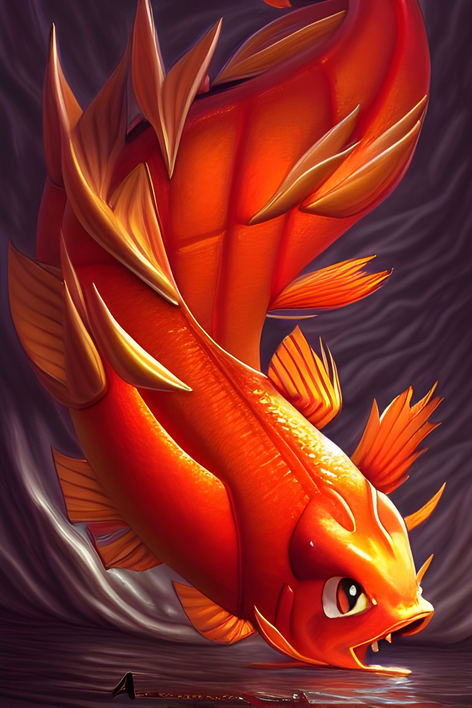 Magikarp God in Tokyo Streetwear: Matte Painting