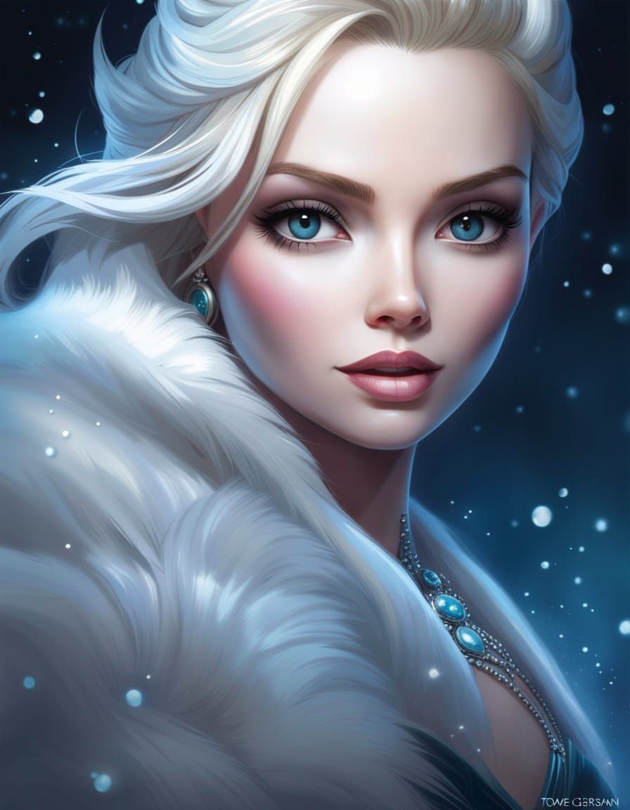 Chibi Charlize Theron as Princess Elsa: Manga Style