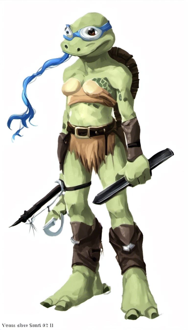 Venus de Milo: Teenage Mutant Ninja Turtle-Girl Oil Painting